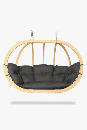 XL lucfenyő hintaszék grafit párnával kültéri és beltéri használatra